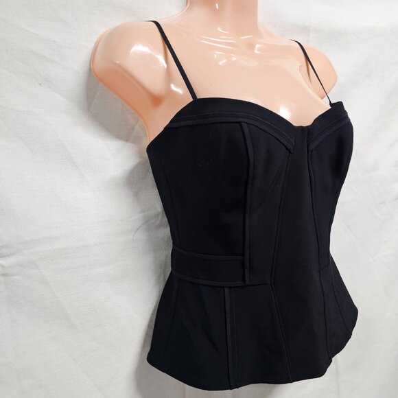 Alexander Wang Spaghetti Strap Bustier Top Women Size 4 Black Side Zip - Picture 3 of 12